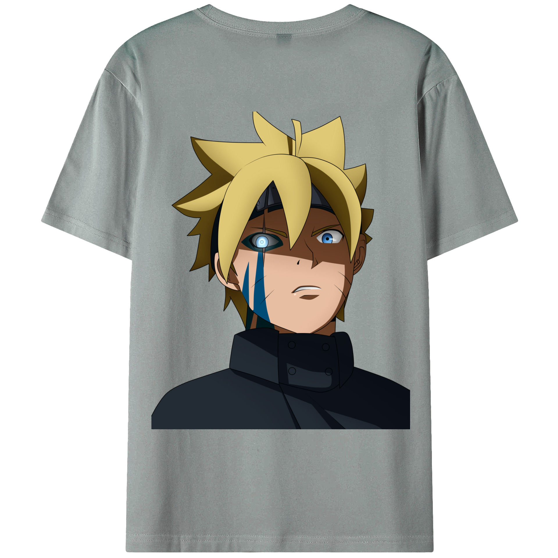（画像用） NARUTO -ナルト- うずまき ボルト Uzumaki Boruto 綿100％ メンズ半袖Tシャツ（バックプリント） 通気性